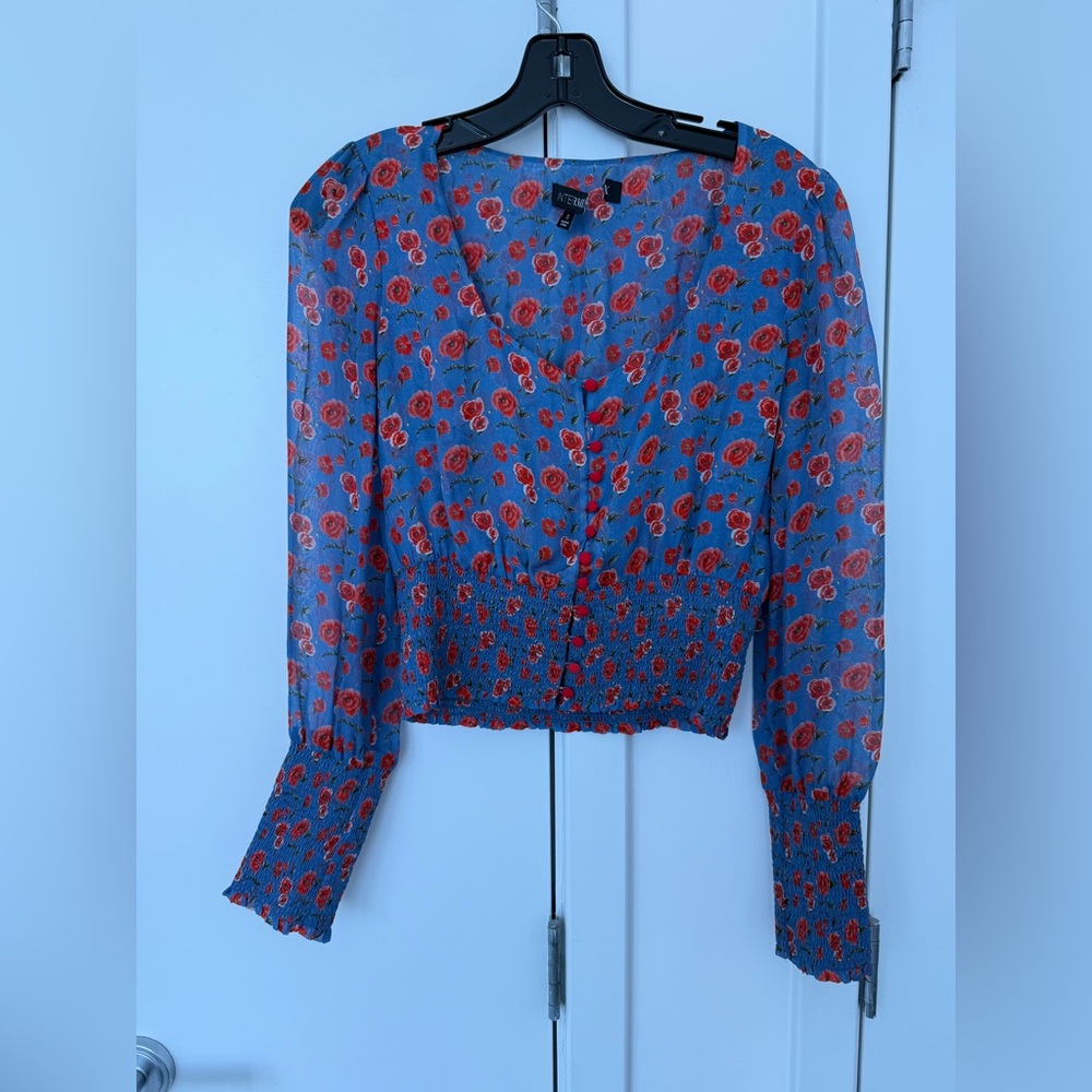 INTERMIX Silk Poppy print Blouse